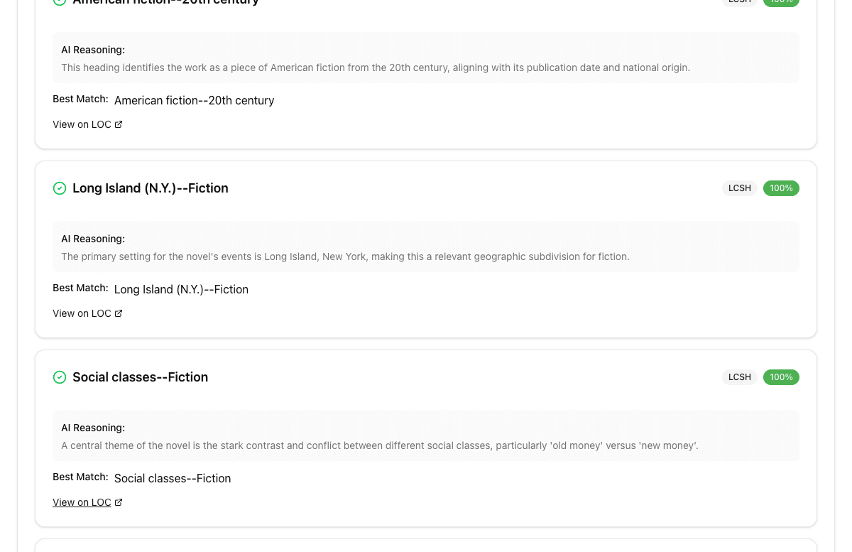 Individual term cards